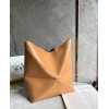 Loewe Large Puzzle Fold Tote Bag in Tan Calfskin