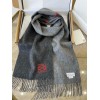 Loewe Window Scarf in Black/Grey Wool and Cashmere