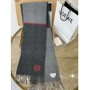 Loewe Window Scarf in Black/Grey Wool and Cashmere