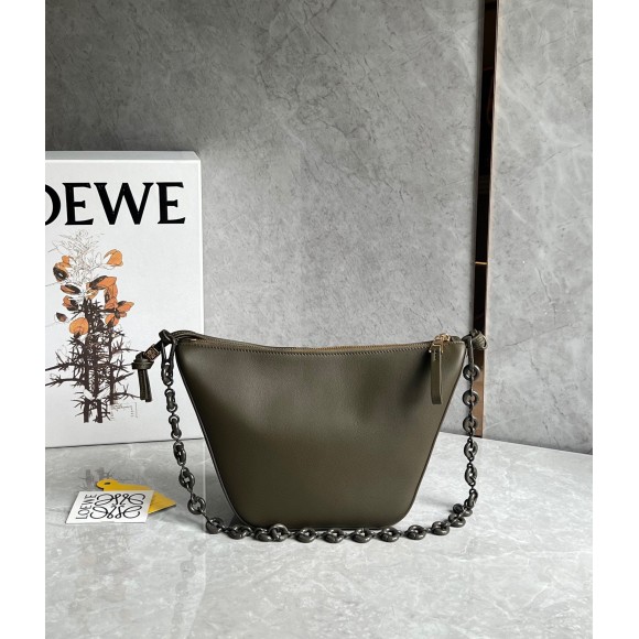 Loewe Mini Hammock Hobo Bag in Dark Green Calfskin Loewe Mini Hammock Hobo Bag in Dark Green Calfskin