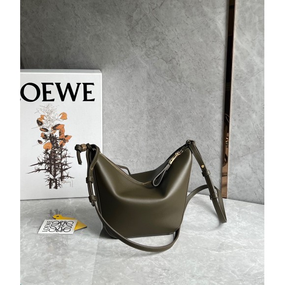 Loewe Mini Hammock Hobo Bag in Dark Green Calfskin Loewe Mini Hammock Hobo Bag in Dark Green Calfskin