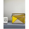 Loewe Puzzle Small Bag In Multicolour Ochre Calfskin