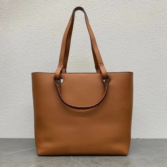 Loewe Anagram Medium Tote Bag In Brown Calfskin Loewe Anagram Medium Tote Bag In Brown Calfskin
