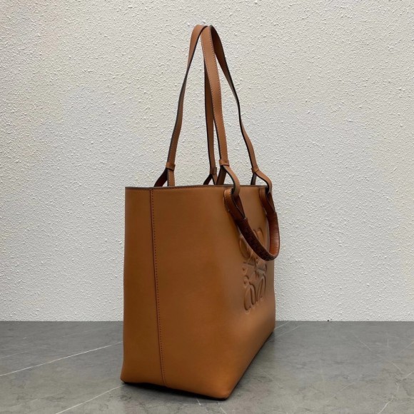 Loewe Anagram Medium Tote Bag In Brown Calfskin Loewe Anagram Medium Tote Bag In Brown Calfskin