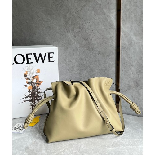 Loewe Flamenco Clutch Bag In Clay Green Calfskin