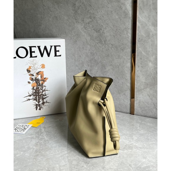 Loewe Flamenco Clutch Bag In Clay Green Calfskin Loewe Flamenco Clutch Bag In Clay Green Calfskin