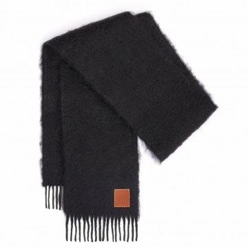 Loewe Scarf in Black Mohair and Wool Loewe Scarf in Black Mohair and Wool