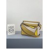 Loewe Puzzle Mini Bag In Ochre/White/Yellow Calfskin