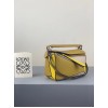 Loewe Puzzle Mini Bag In Ochre/White/Yellow Calfskin