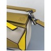 Loewe Puzzle Mini Bag In Ochre/White/Yellow Calfskin