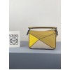 Loewe Puzzle Mini Bag In Ochre/White/Yellow Calfskin