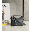 Loewe Puzzle Mini Bag In Asphalt Grey Grained Calfskin