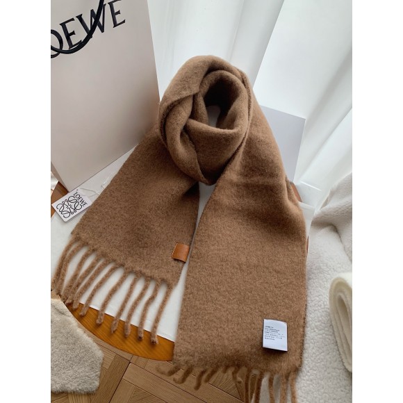 Loewe Scarf in Camel Mohair and Wool