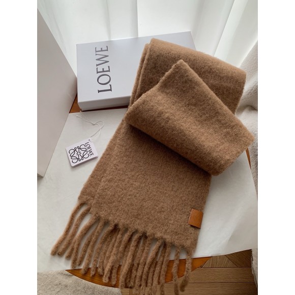 Loewe Scarf in Camel Mohair and Wool