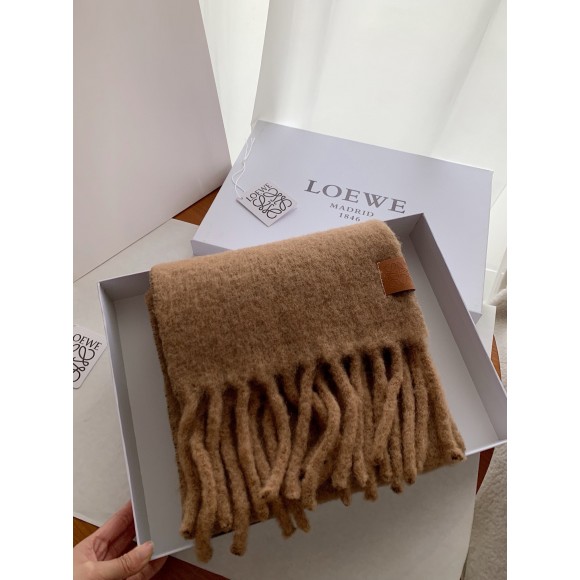 Loewe Scarf in Camel Mohair and Wool