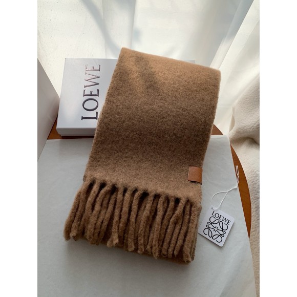 Loewe Scarf in Camel Mohair and Wool