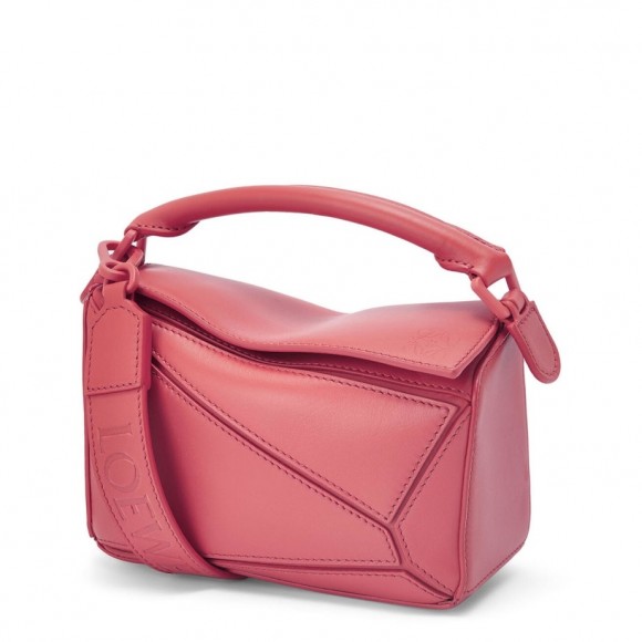 Loewe Puzzle Mini Bag In Plumrose Satin Calfskin Loewe Puzzle Mini Bag In Plumrose Satin Calfskin