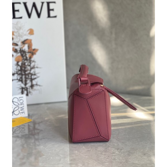 Loewe Puzzle Mini Bag In Plumrose Satin Calfskin Loewe Puzzle Mini Bag In Plumrose Satin Calfskin