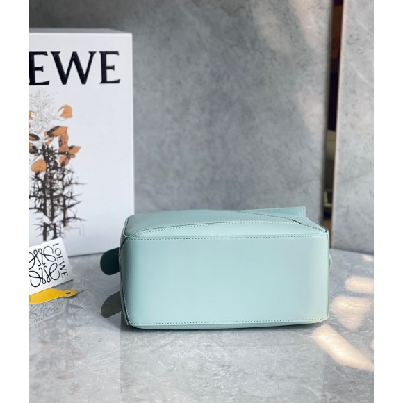 Loewe Puzzle Small Bag In Aquamarine Satin Calfskin Loewe Puzzle Small Bag In Aquamarine Satin Calfskin