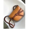 Loewe Gate Small Bag In Amber/Grey Calfskin and Jacquard