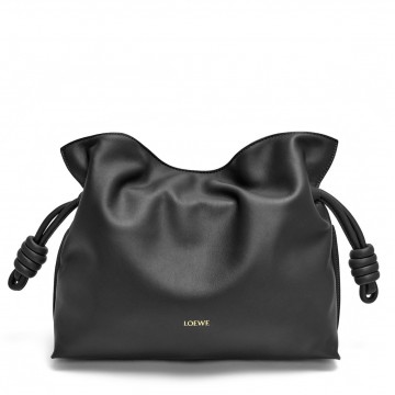 Loewe Flamenco Clutch Bag in Black Nappa Calfskin
