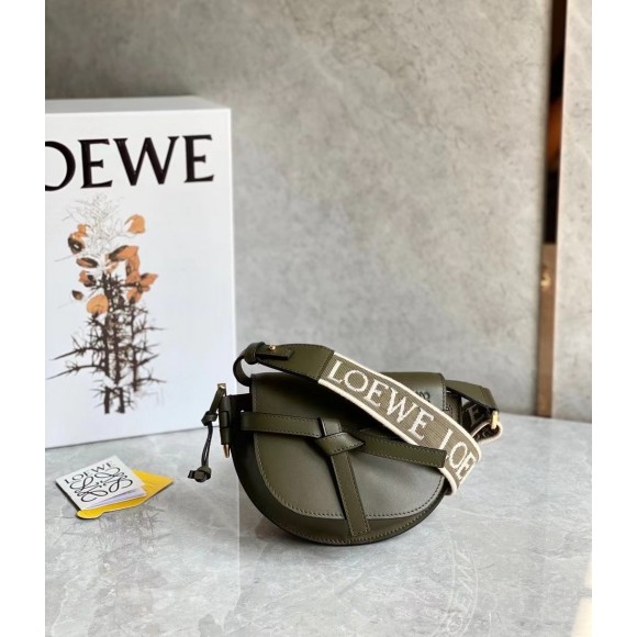 Loewe Gate Dual Mini Bag In Autumn Green Calfskin Loewe Gate Dual Mini Bag In Autumn Green Calfskin