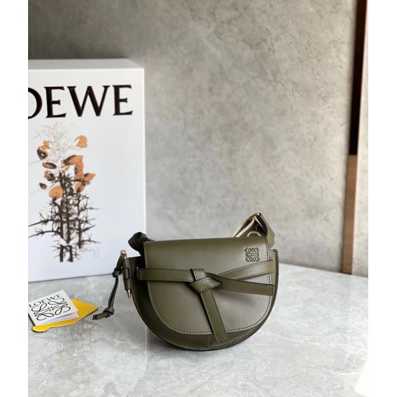 Loewe Gate Dual Mini Bag In Autumn Green Calfskin Loewe Gate Dual Mini Bag In Autumn Green Calfskin