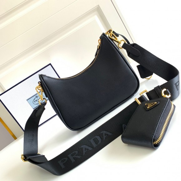 Prada Re-Edition 2005 Shoulder Bag In Black Saffiano Leather Prada Re-Edition 2005 Shoulder Bag In Black Saffiano Leather