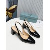 Prada Slingbacks Pumps 65mm In Black Patent Leather