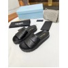 Prada Women's Slides In Black Quilted Nappa Leather