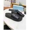 Prada Women's Slides In Black Quilted Nappa Leather