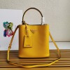 Prada Medium Panier Bag In Yellow Saffiano Leather