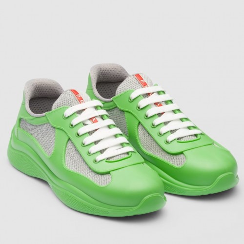 Prada America's Cup Sneakers in Green Rubber and Bike Fabric