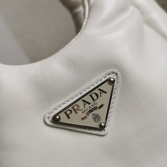 Pra*a small top-handle bag in white nappa leather