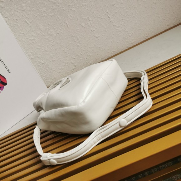 Pra*a small top-handle bag in white nappa leather