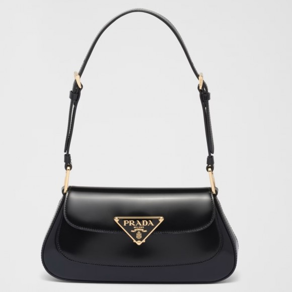 Prada Shoulder Bag in Black Brushed Calfskin Prada Shoulder Bag in Black Brushed Calfskin