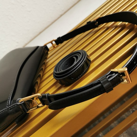 Prada Shoulder Bag in Black Brushed Calfskin Prada Shoulder Bag in Black Brushed Calfskin