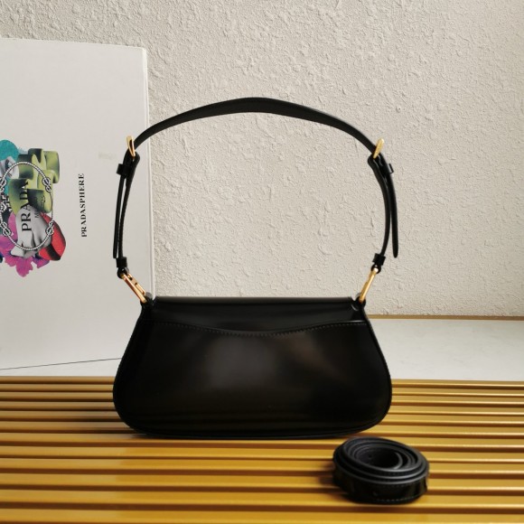 Prada Shoulder Bag in Black Brushed Calfskin Prada Shoulder Bag in Black Brushed Calfskin