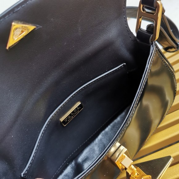 Prada Shoulder Bag in Black Brushed Calfskin Prada Shoulder Bag in Black Brushed Calfskin