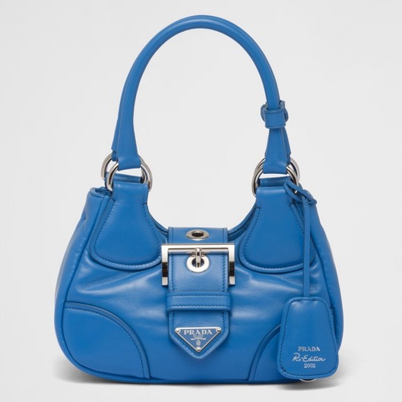 Prada Moon Bag in Blue Padded Nappa Leather Prada Moon Bag in Blue Padded Nappa Leather