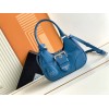 Prada Moon Bag in Blue Padded Nappa Leather