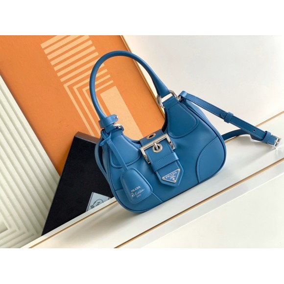 Prada Moon Bag in Blue Padded Nappa Leather Prada Moon Bag in Blue Padded Nappa Leather