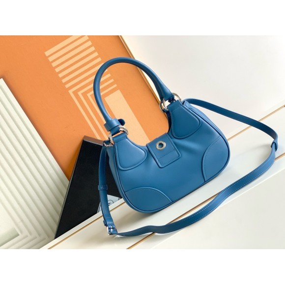 Prada Moon Bag in Blue Padded Nappa Leather Prada Moon Bag in Blue Padded Nappa Leather