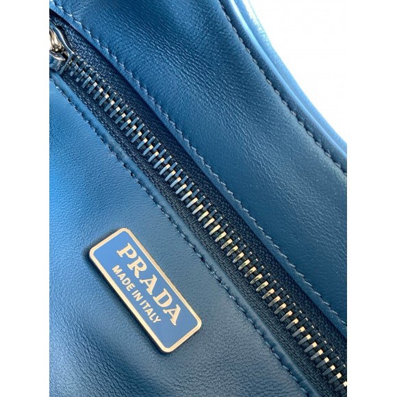Prada Moon Bag in Blue Padded Nappa Leather Prada Moon Bag in Blue Padded Nappa Leather