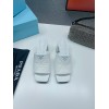 Prada Heeled Slide Sandals 65mm In White Nappa Leather