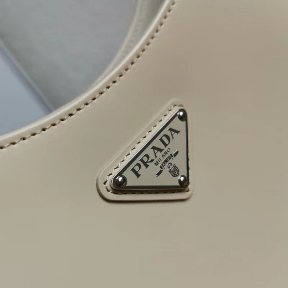 Prada Cleo Large Bag In Beige Brushed Leather Prada Cleo Large Bag In Beige Brushed Leather
