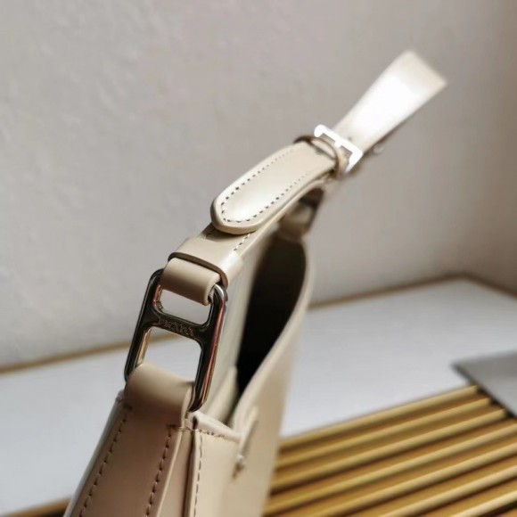 Prada Cleo Large Bag In Beige Brushed Leather Prada Cleo Large Bag In Beige Brushed Leather