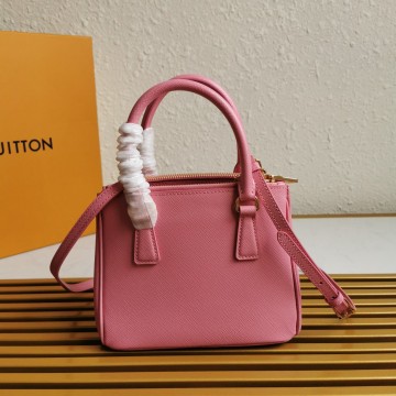 Prada Mini Galleria Bag In Pink Saffiano Leather Prada Mini Galleria Bag In Pink Saffiano Leather