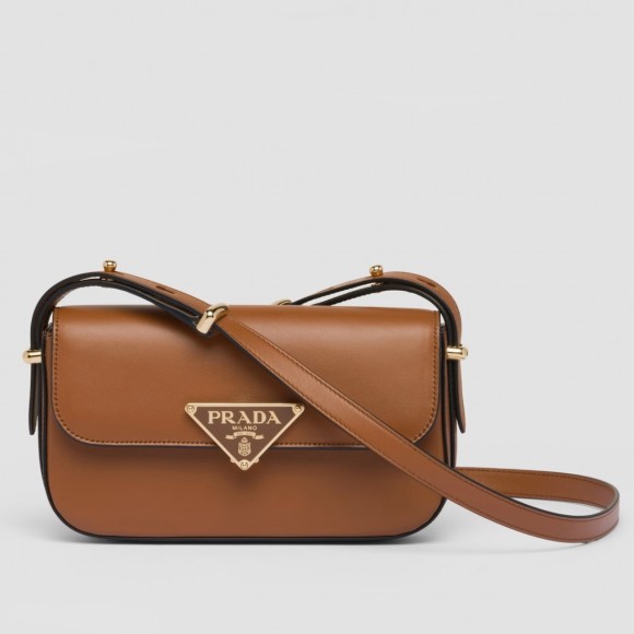 Prada Shoulder Bag in Cognac Smooth Calfskin Prada Shoulder Bag in Cognac Smooth Calfskin