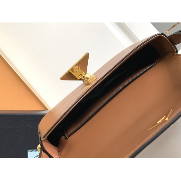 Prada Shoulder Bag in Cognac Smooth Calfskin Prada Shoulder Bag in Cognac Smooth Calfskin